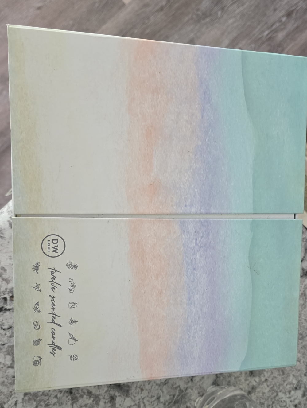 DW Home Pastel Gradient Candle Gift Box - Mint, Lavender, Peach, Cream